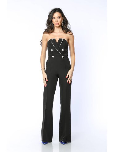 TGH CORSET STYLE JEWELLERY DETAILS FLARED JUMPSUIT