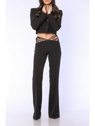 TGH PANTALONI EVAZATI DARING CU SNURURI LATERALE