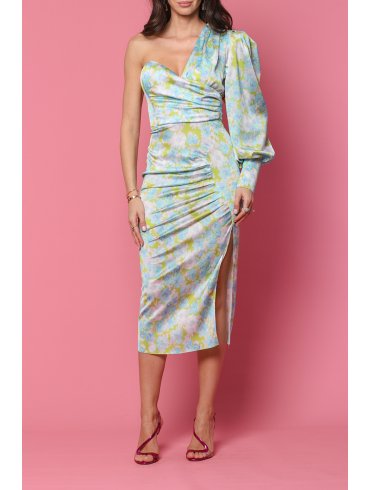 TGH ROCHIE MIDI CU MANECA BUFANTA SI PRINT FLORAL