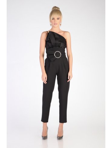 TGH COLOR BLOCK WIDE BUCKLE JUMPSUIT