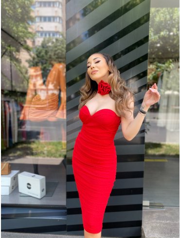 TGH CORSET HOT&INVITING DRAPED MIDI DRESS