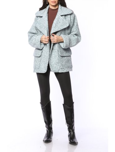 TGH GLIMMERY BOUCLE WIDE POCKETS SHORT COAT