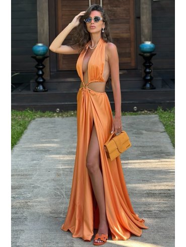 TGH ROCHIE MAXI DIN SATIN SUMMER JOY CU INEL