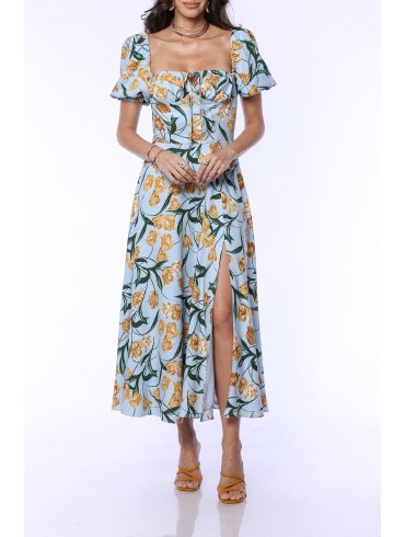 TGH BOHO FLORAL PRINT MIDI DRESS