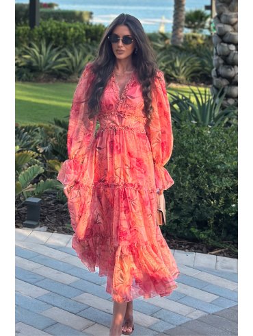 TGH ROCHIE MIDI CU MANECI LUNGI PEACHY KEEN