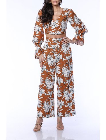 TGH LINO FLORAL PRINT CULOTTES PANTS