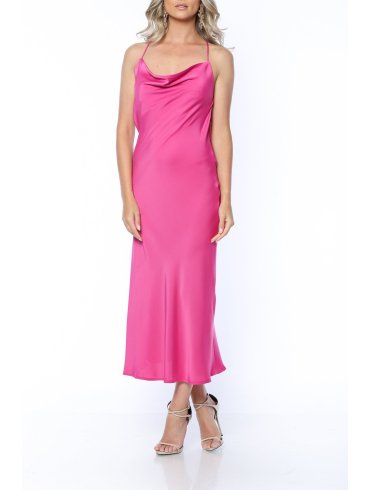 POESSE SUMMER EVENT SATIN MIDI DRESS