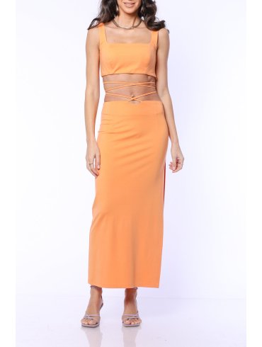 TGH CRISS-CROSS WAIST SUMMER MAXI SKIRT