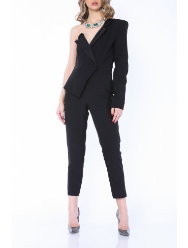 MARMURI ONE-SLEEVE BLAZER STYLE CIGARETTE JUMPSUIT