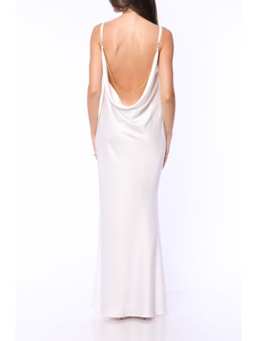 TGH OPEN BACK CHAINS SATIN MAXI DRESS