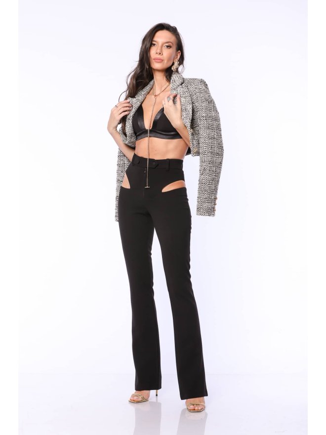 TGH ULTRAMODERN CUT-OUT SIDES HIGH-WAIST STRAIGHT PANTS