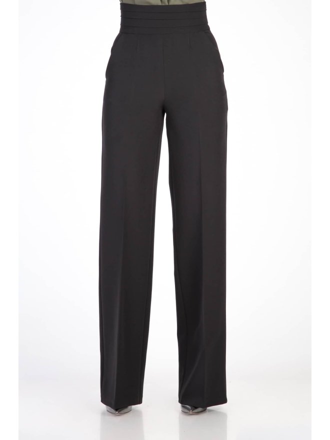TGH TUXEDO STYLE PLEATED WAIST WIDE-LEG PANTS