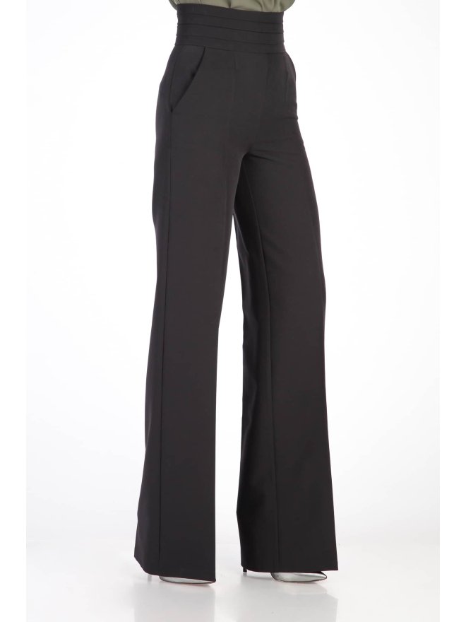 TGH TUXEDO STYLE PLEATED WAIST WIDE-LEG PANTS