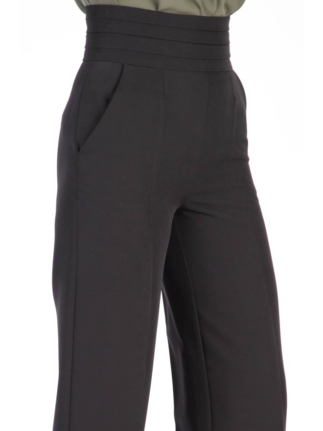 TGH TUXEDO STYLE PLEATED WAIST WIDE-LEG PANTS