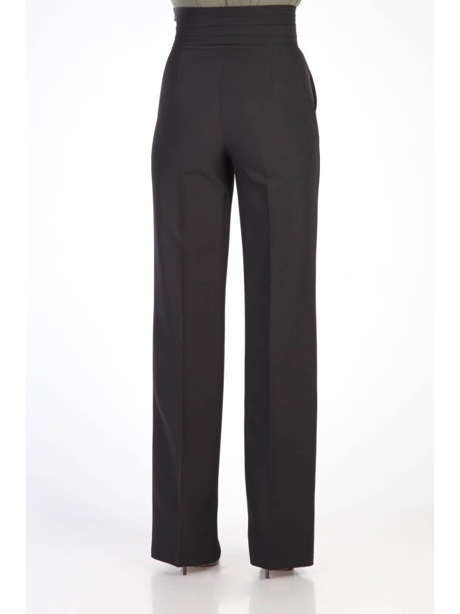 TGH TUXEDO STYLE PLEATED WAIST WIDE-LEG PANTS