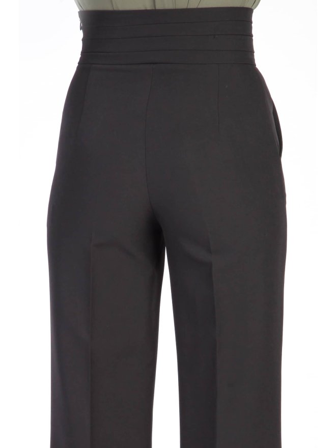 TGH TUXEDO STYLE PLEATED WAIST WIDE-LEG PANTS