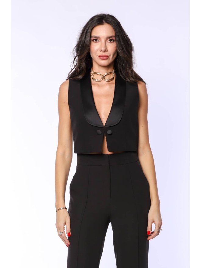 TGH TUXEDO GIRL CROP VEST