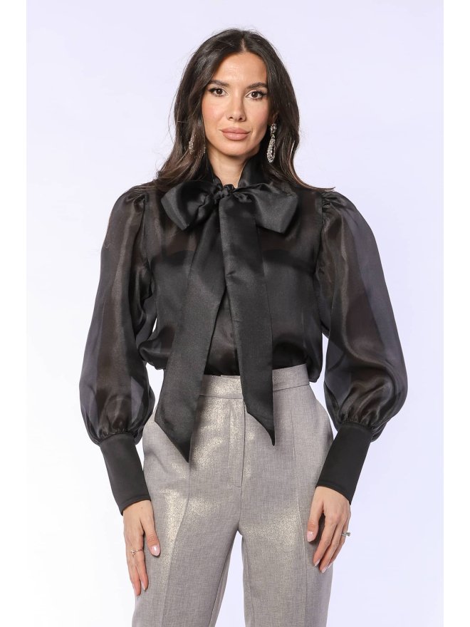 TGH ORGANZA VICTORIAN STYLE BOW SHIRT