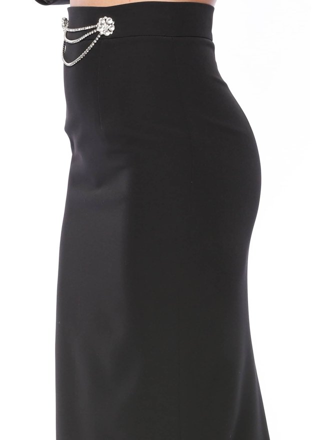 POESSE SO STYLISH JEWELLERY DETAILS MIDI SKIRT