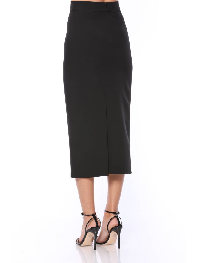POESSE SO STYLISH JEWELLERY DETAILS MIDI SKIRT
