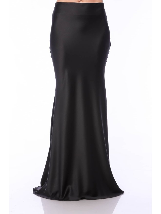 TGH SATIN MERMAID STYLE DRAPED BACK MAXI SKIRT