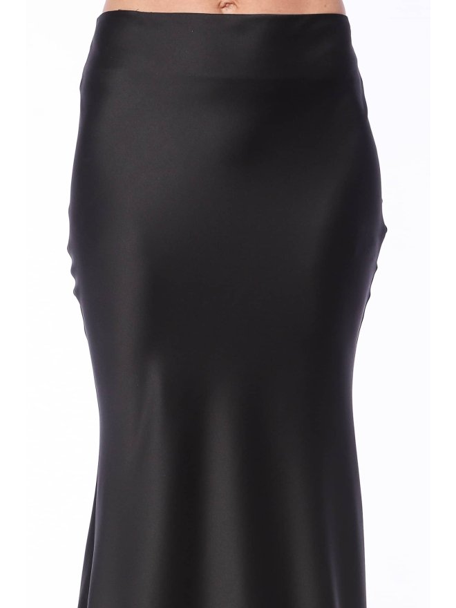 TGH SATIN MERMAID STYLE DRAPED BACK MAXI SKIRT