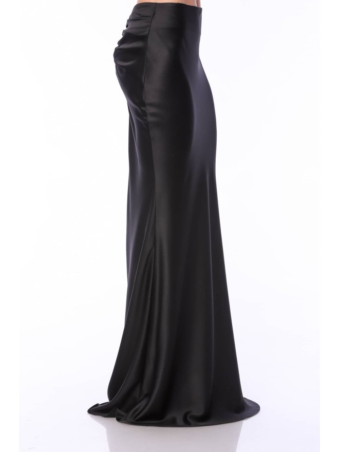 TGH SATIN MERMAID STYLE DRAPED BACK MAXI SKIRT