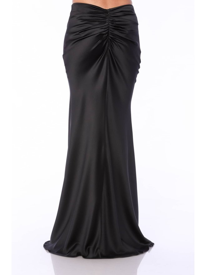 TGH SATIN MERMAID STYLE DRAPED BACK MAXI SKIRT