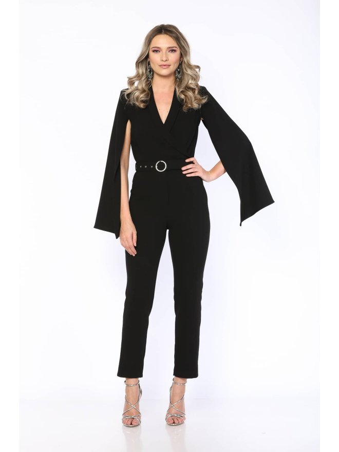 MARMURI JEWELLERY BELT CAPE STYLE JUMPSUIT