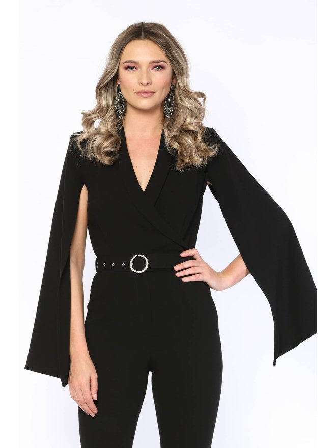 MARMURI JEWELLERY BELT CAPE STYLE JUMPSUIT