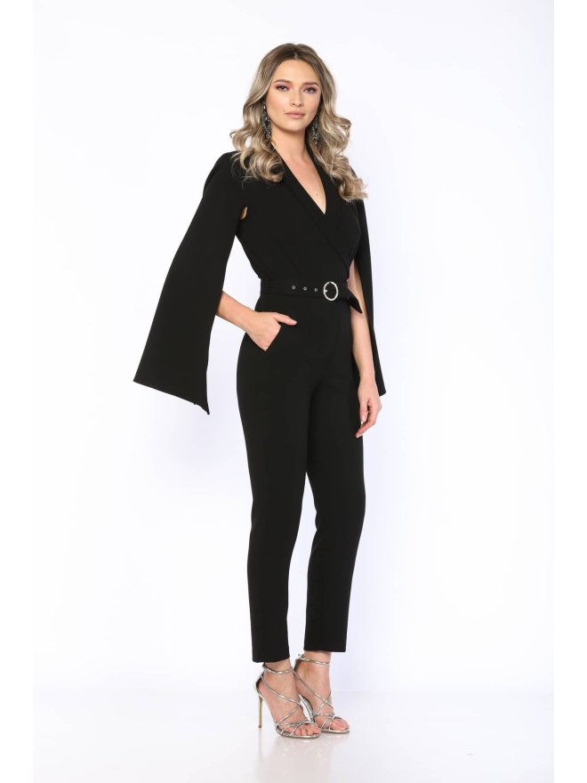 MARMURI JEWELLERY BELT CAPE STYLE JUMPSUIT