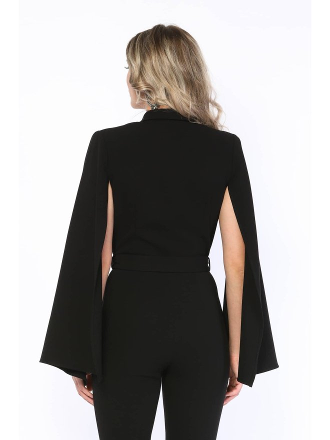 MARMURI JEWELLERY BELT CAPE STYLE JUMPSUIT