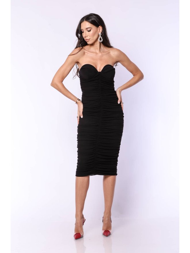 TGH CORSET HOT&INVITING DRAPED MIDI DRESS