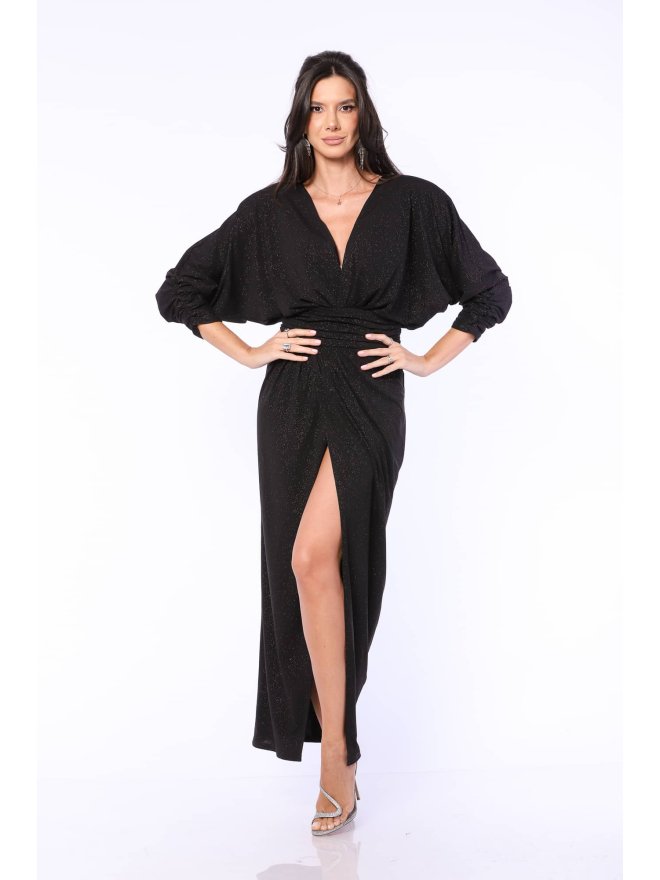 TGH GLITTERY LYCRA FRONT SLIT MAXI DRESS