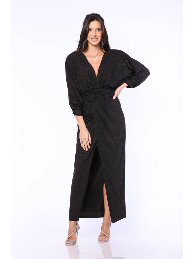 TGH GLITTERY LYCRA FRONT SLIT MAXI DRESS