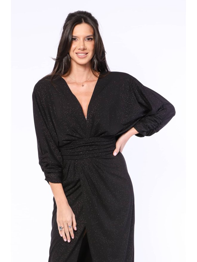TGH GLITTERY LYCRA FRONT SLIT MAXI DRESS