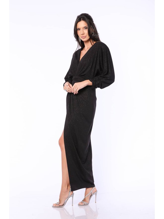 TGH GLITTERY LYCRA FRONT SLIT MAXI DRESS