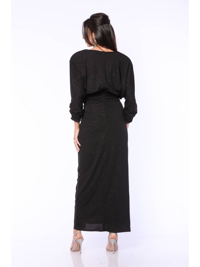 TGH GLITTERY LYCRA FRONT SLIT MAXI DRESS