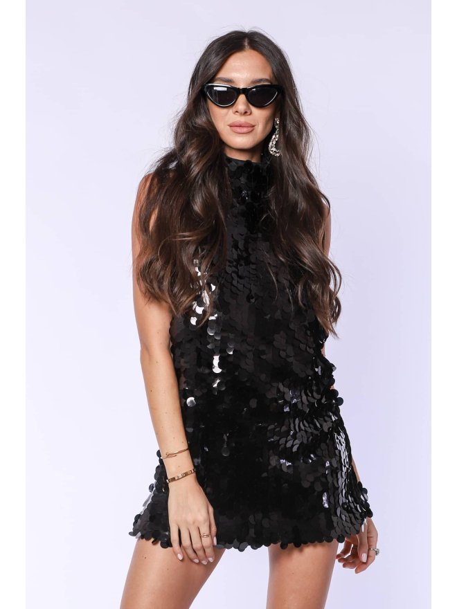 TGH GALAXY SEQUINS CUT-OUT BACK MINI DRESS