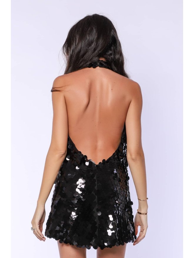 TGH GALAXY SEQUINS CUT-OUT BACK MINI DRESS