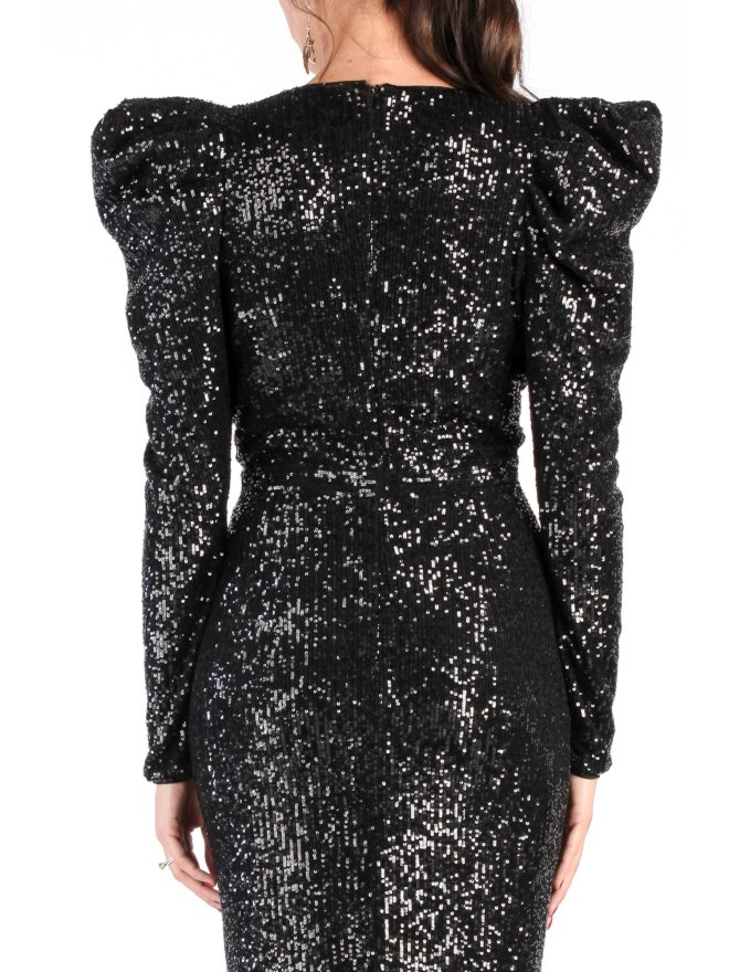 CARLA GLAM ROCHIE MIDI DIN PAIETE CU UMERI SUPRADIMENSIONATI