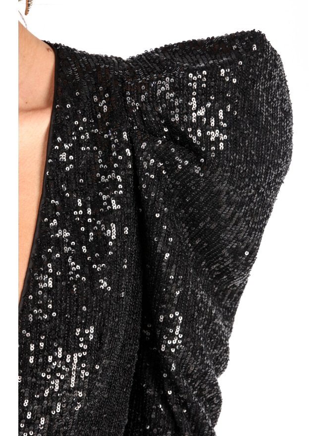 CARLA GLAM ROCHIE MIDI DIN PAIETE CU UMERI SUPRADIMENSIONATI