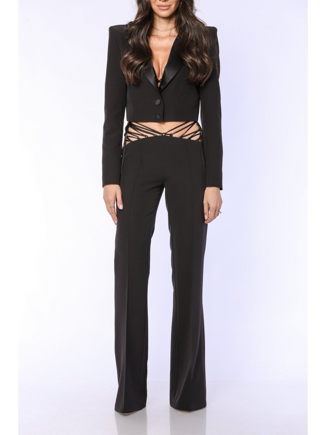 TGH PANTALONI EVAZATI DARING CU SNURURI LATERALE