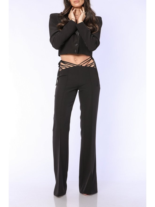 TGH PANTALONI EVAZATI DARING CU SNURURI LATERALE