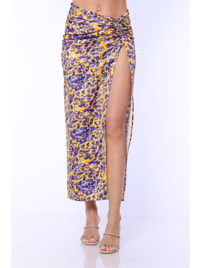 TGH ANIMAL PRINT FRONT SLIT MIDI SKIRT