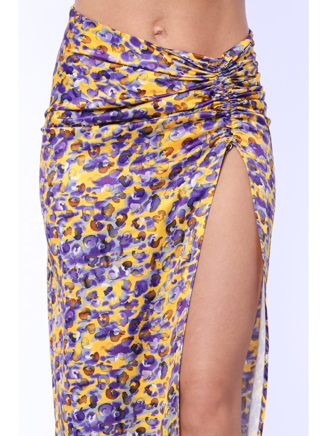 TGH ANIMAL PRINT FRONT SLIT MIDI SKIRT