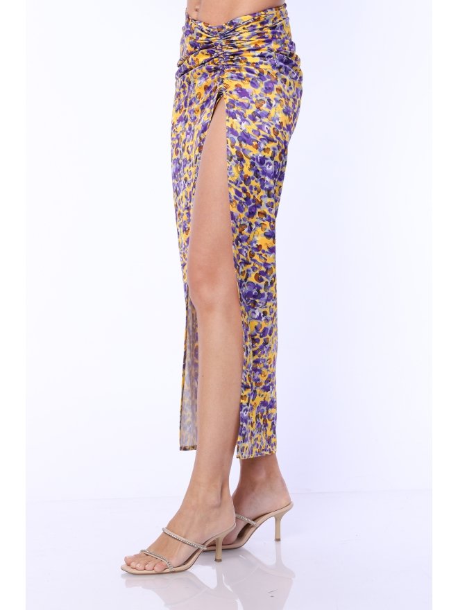 TGH ANIMAL PRINT FRONT SLIT MIDI SKIRT