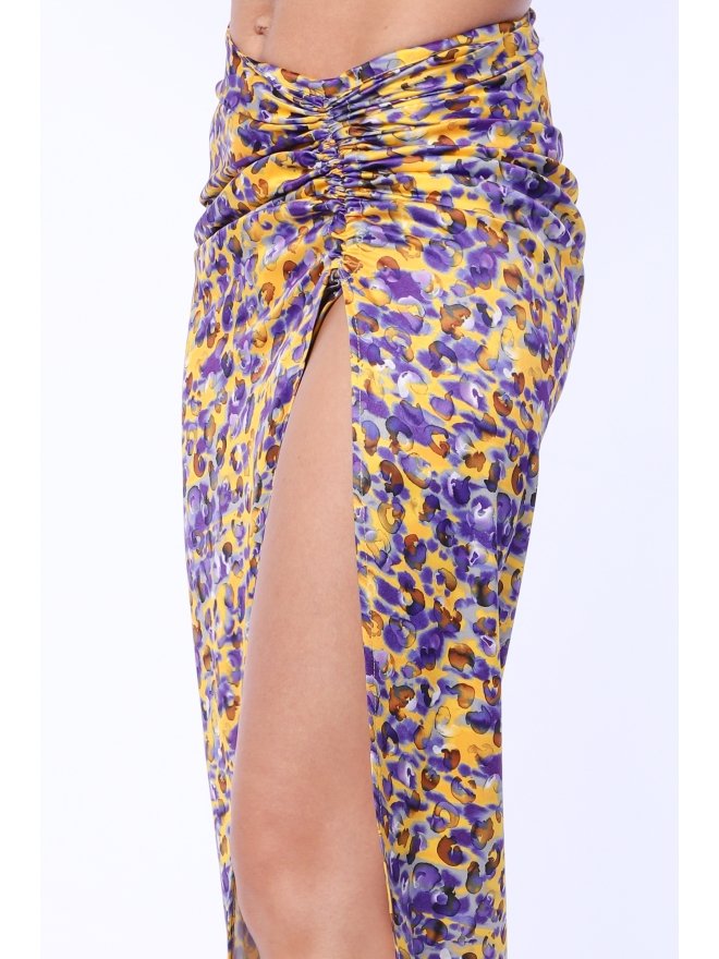 TGH ANIMAL PRINT FRONT SLIT MIDI SKIRT