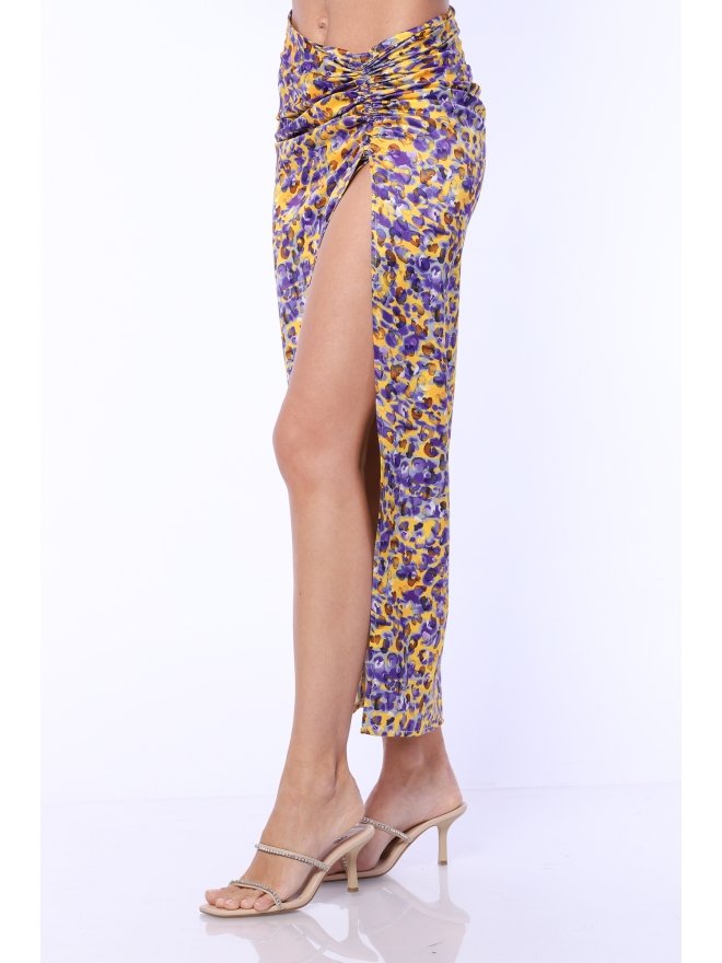 TGH ANIMAL PRINT FRONT SLIT MIDI SKIRT