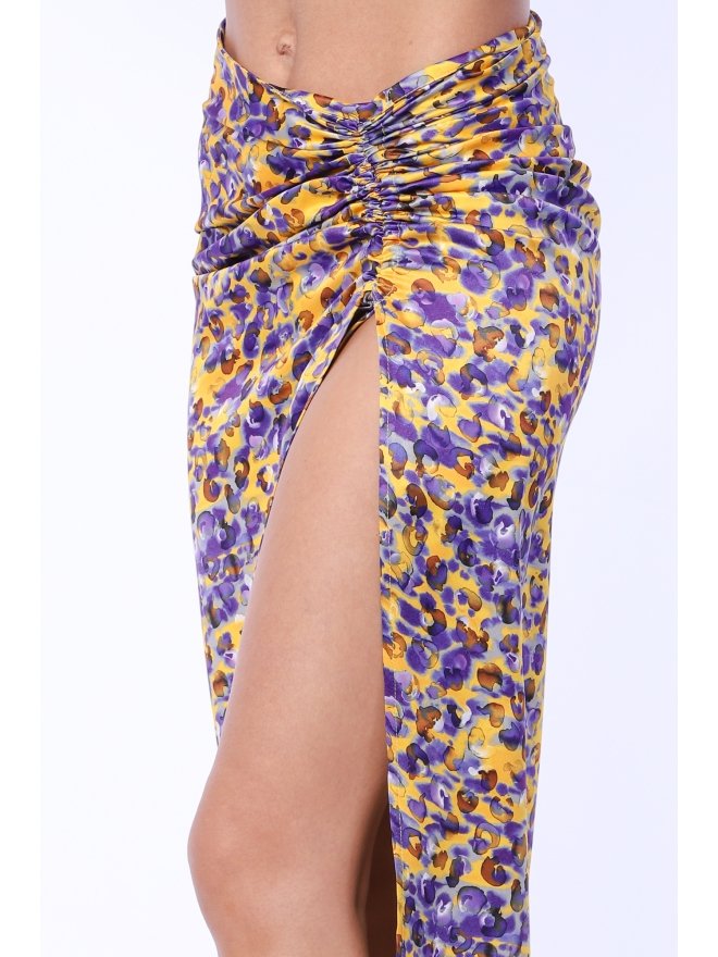 TGH ANIMAL PRINT FRONT SLIT MIDI SKIRT